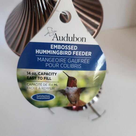 Audubon 24102 Bird Feeder, Hummingbird, Embossed Glass, 14-oz. - Picture 8 of 10